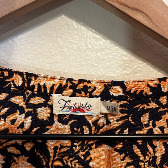 Faherty‎ Reva Floral Smocked Waist Long Sleeve Mini dress - Picture 5 of 8